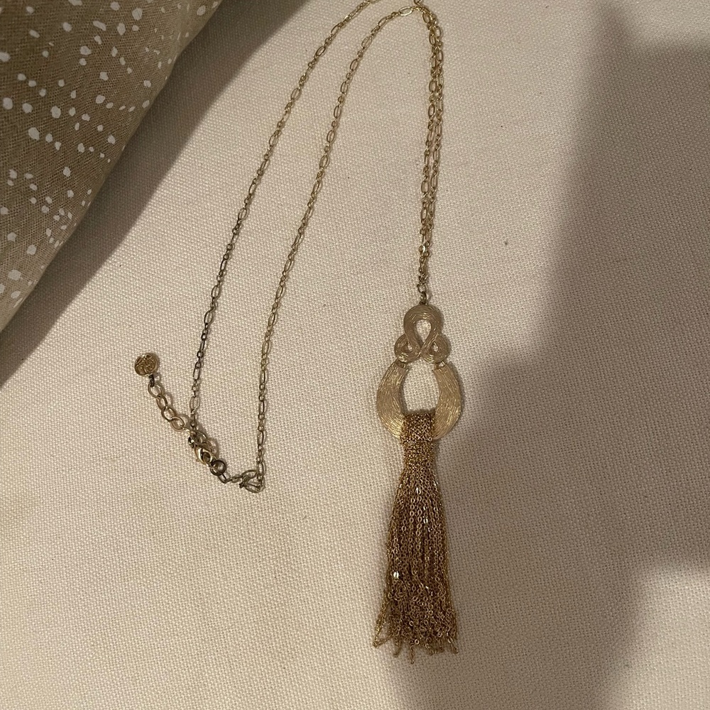 Lilly Pulitzer Fantasia Gold Tassel Necklace